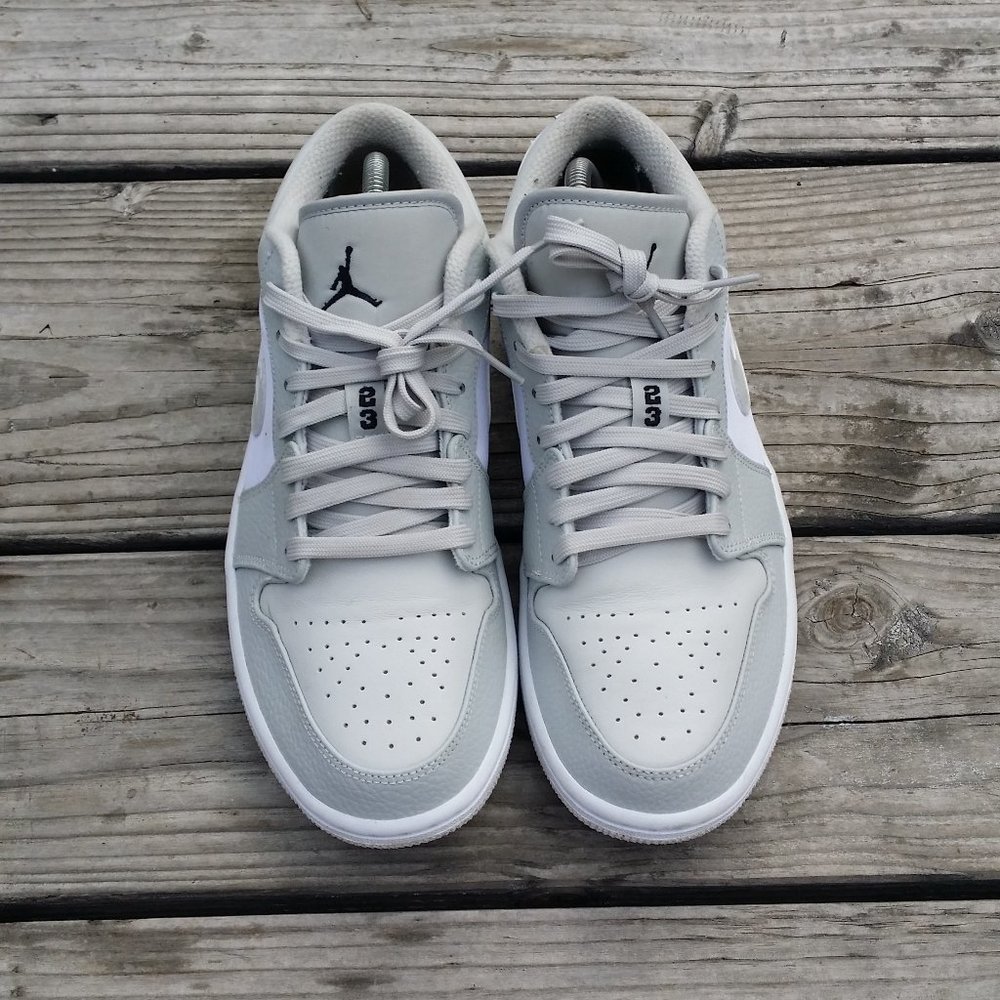 Women Size 10.5 / Size 9 Men Nike Air Jordan 1 Low White Camo Shoes Sneakers - Picture 5 of 8